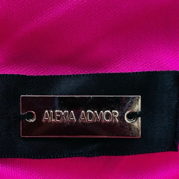 Alexia Admor Floral Lace V-neck Peplum Hem Eyelet Pink Midi Dress - Picture 13 of 14